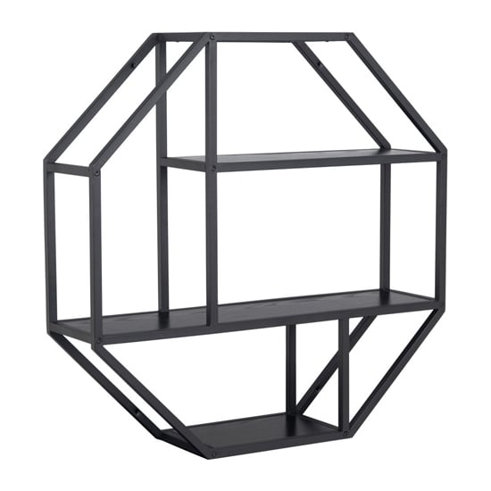 Read more about Salvo wooden wall shelf with 4 shelves in ash black