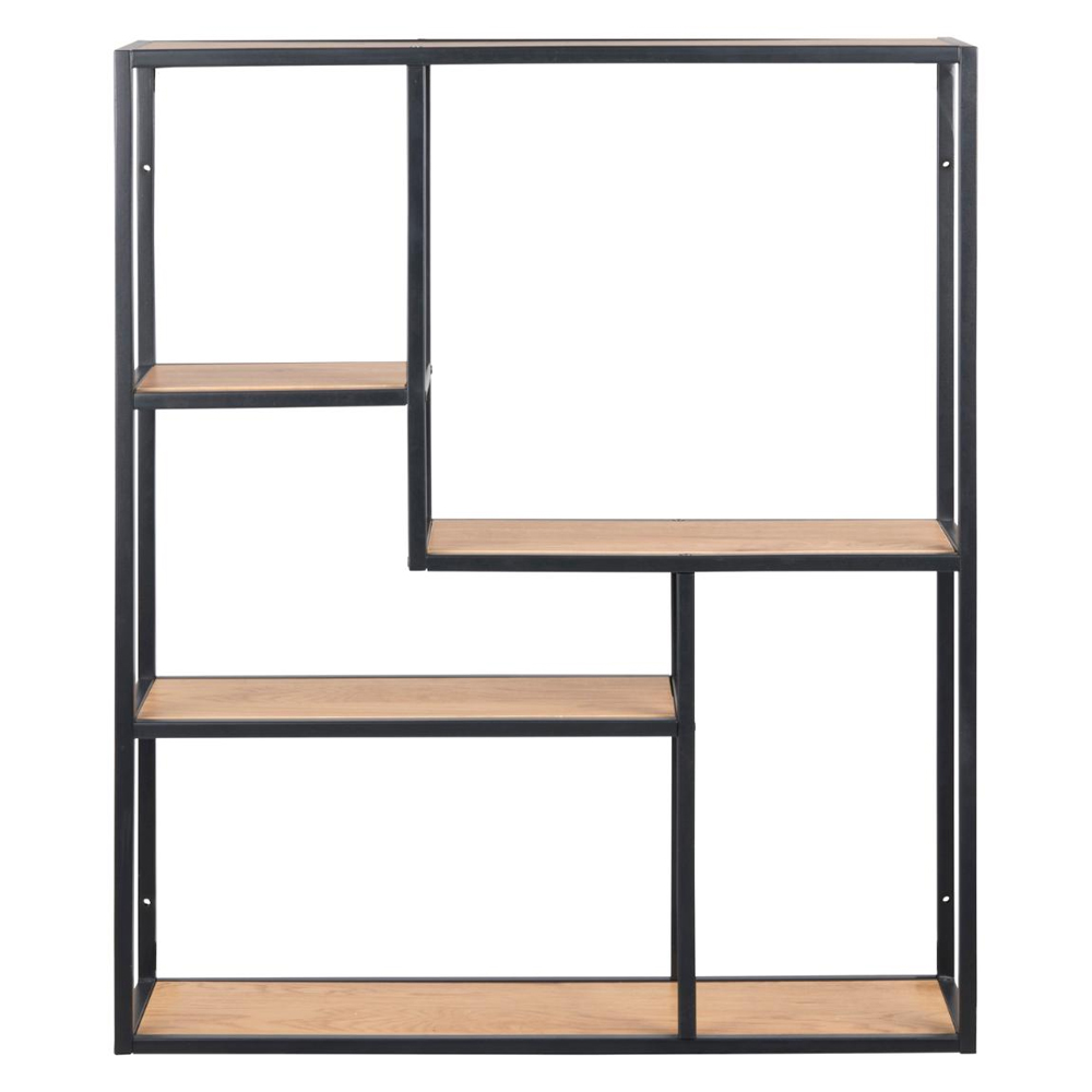 Salvo Wooden Wall Shelf With 4 Shelves In Matt Wild Oak