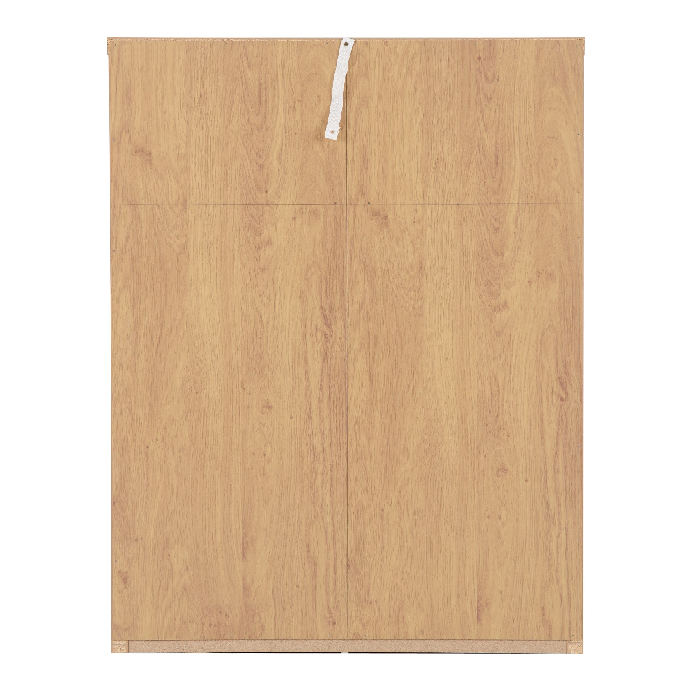 Samaira High Gloss Chest Of 5 Drawers In White And Light Oak
