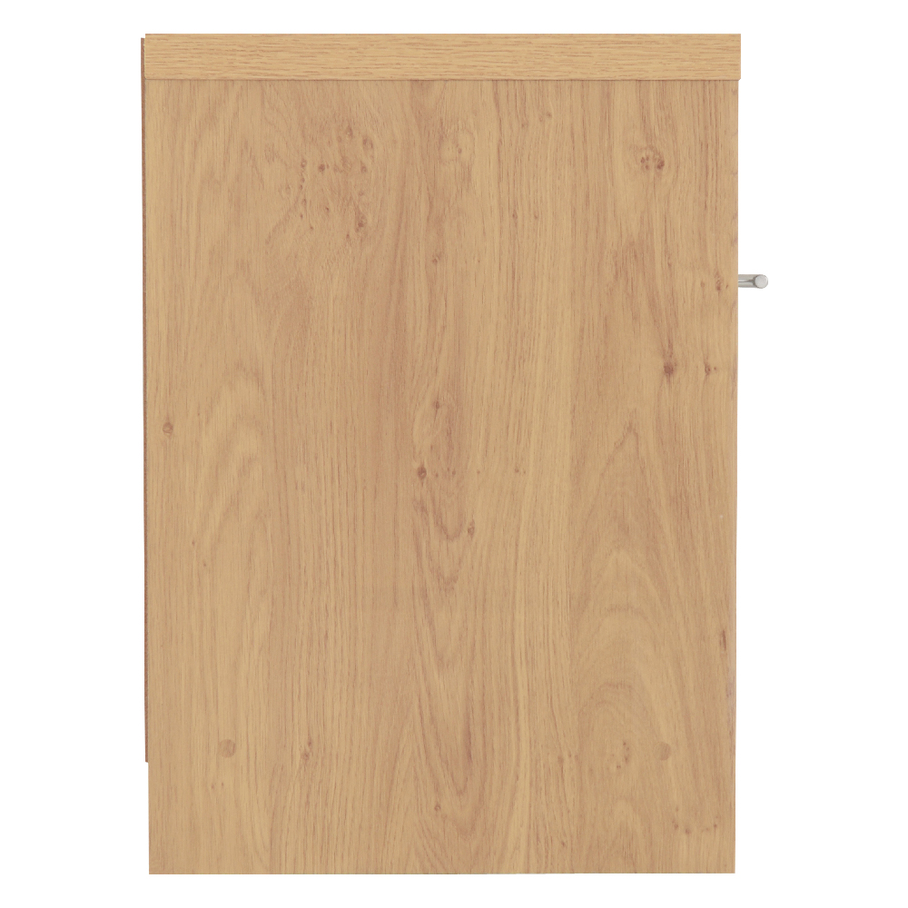 Samaira Oak Wooden Bedside Cabinet With Grey Gloss Drawer