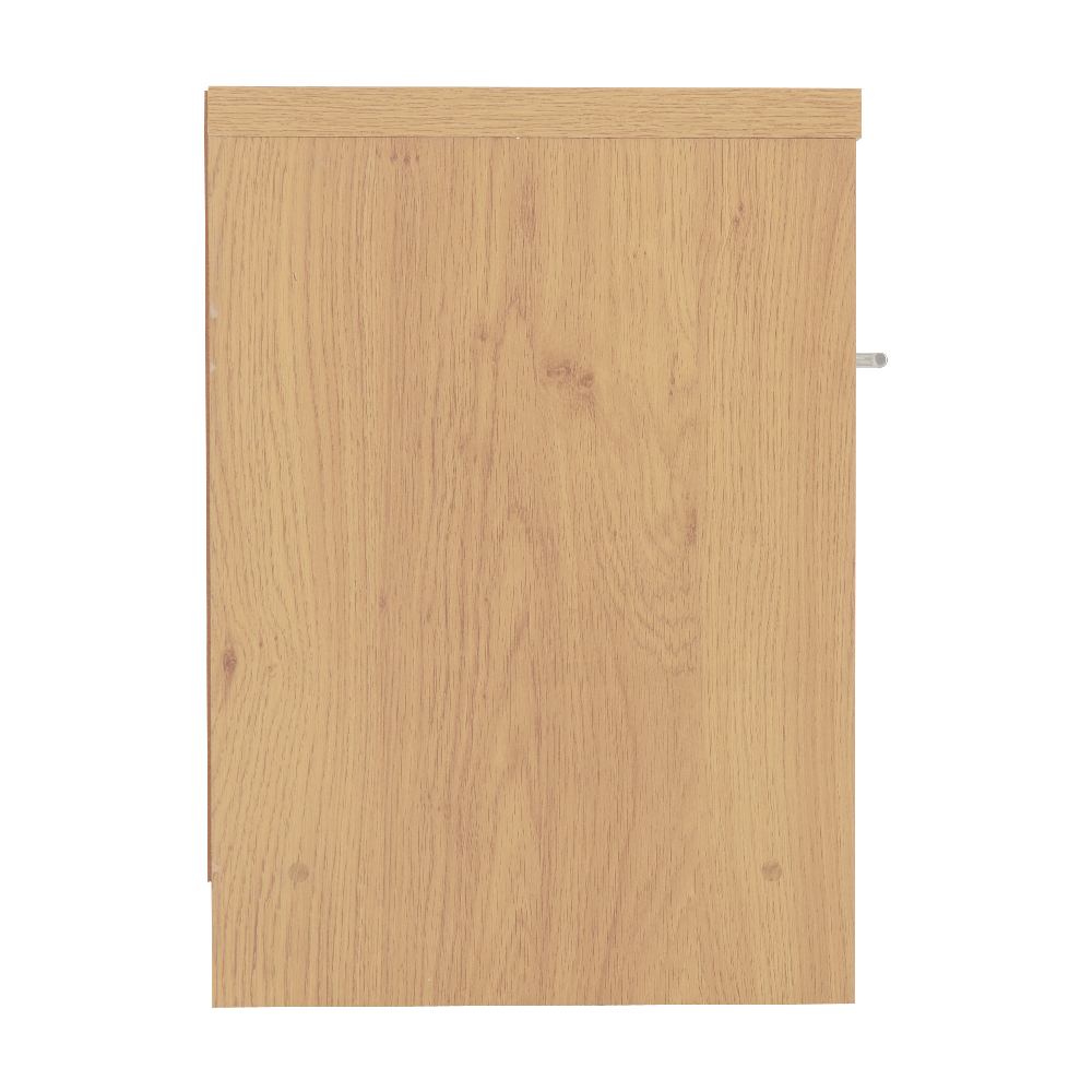 Samaira Oak Wooden Bedside Cabinet With White Gloss Drawer