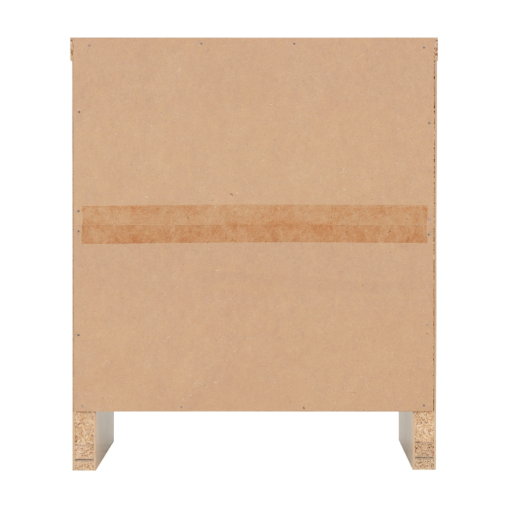 Samaira Oak Wooden Bedside Cabinet With White Gloss Drawer