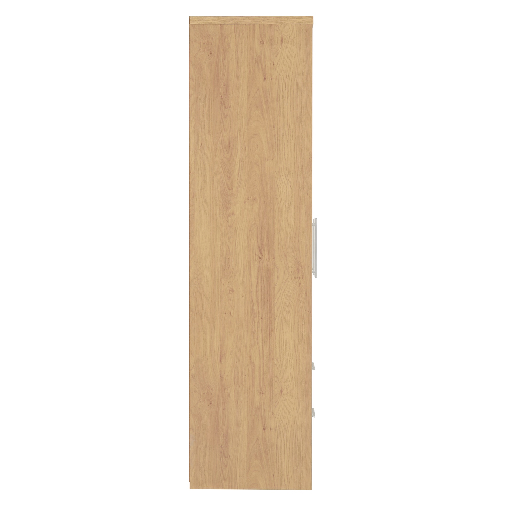 Samaira Wooden Wardrobe With 3 Door And White Gloss Front In Oak
