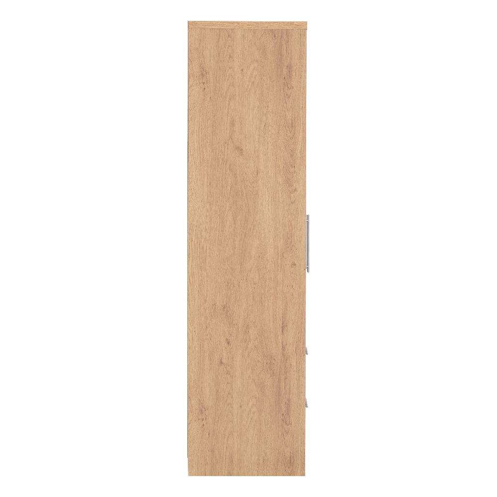 Samaira Wooden Wardrobe With 4 Door And Grey Gloss Front In Oak