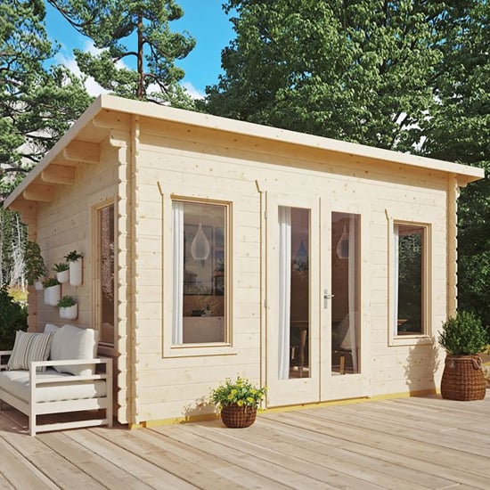 Photo of Samlesbury wooden cabin in untreated natural timber