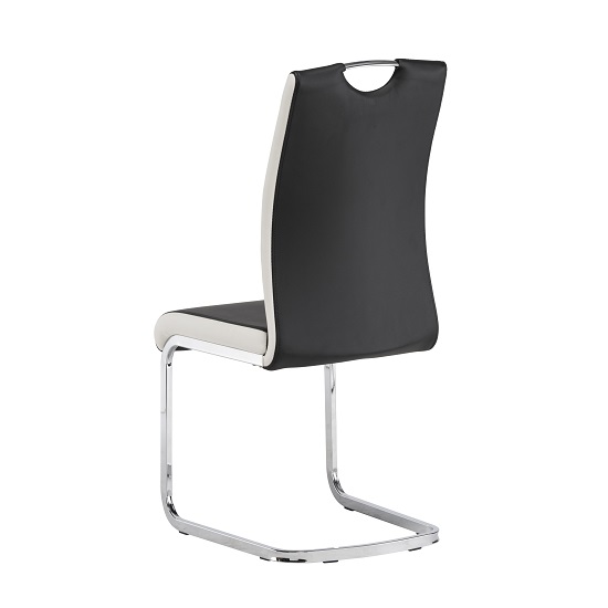 Samson Faux Leather Dining Chair In Black And White_3
