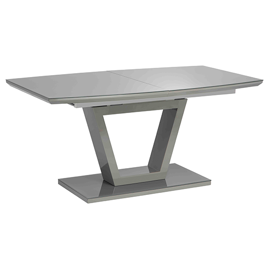 Samson Extending Glass Top High Gloss Dining Table In Grey_2