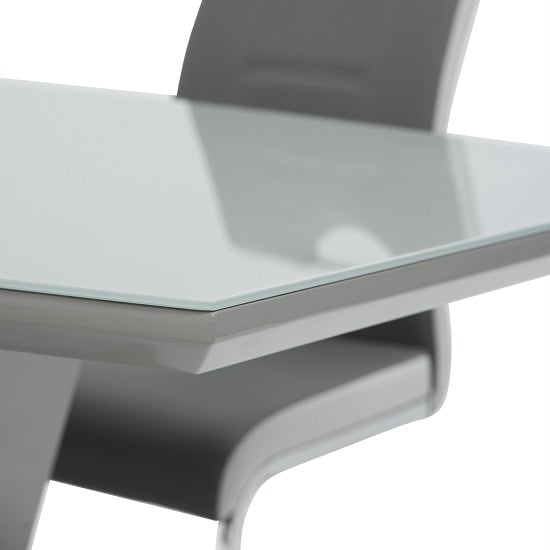 Samson Rectangular Glass Top High Gloss Dining Table In Grey_3