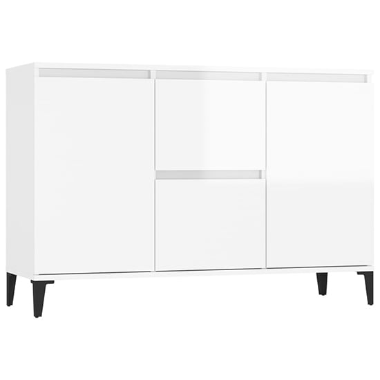 Sanaa High Gloss Sideboard With 2 Doors 2 Drawers In White_2