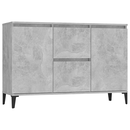 Sanaa Wooden Sideboard With 2 Doors 2 Drawers In Concrete Effect