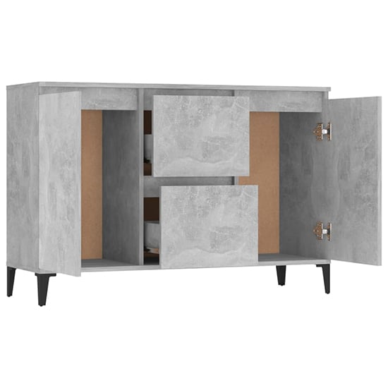 Sanaa Wooden Sideboard With 2 Doors 2 Drawers In Concrete Effect_3