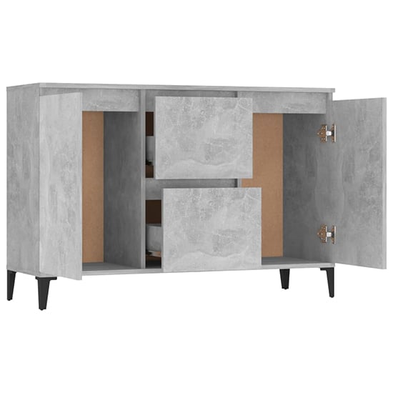 Sanaa Wooden Sideboard With 2 Doors 2 Drawers In Concrete Effect