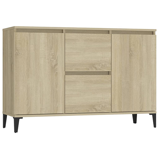 Sanaa Wooden Sideboard With 2 Doors 2 Drawers In Sonoma Oak
