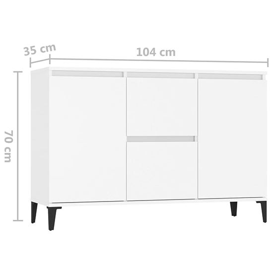 Sanaa Wooden Sideboard With 2 Doors 2 Drawers In White_5