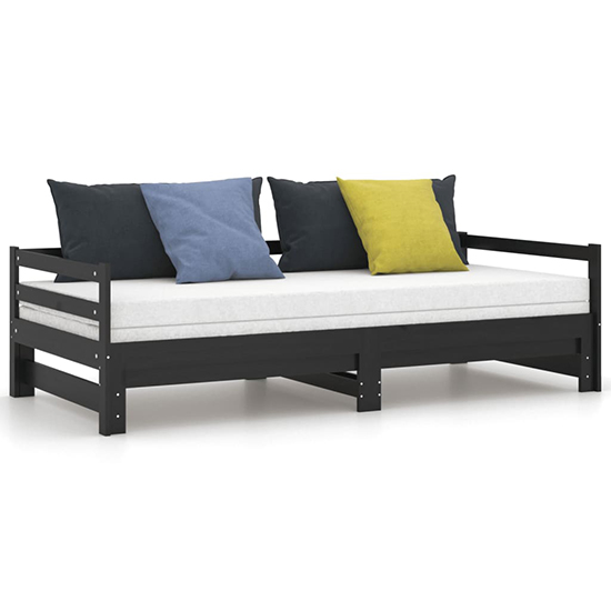 Sanchia Solid Pinewood Pull-Out Single Day Bed In Black_3