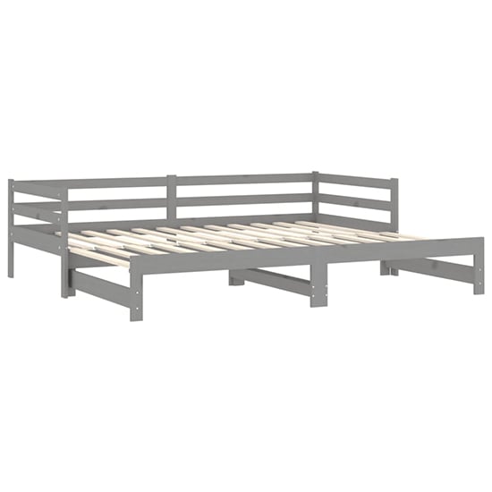 Sanchia Solid Pinewood Pull-Out Single Day Bed In Grey_5