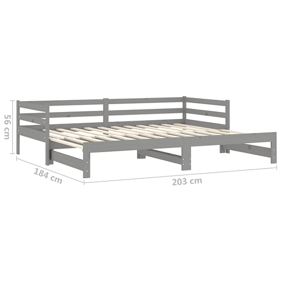 Sanchia Solid Pinewood Pull-Out Single Day Bed In Grey_6