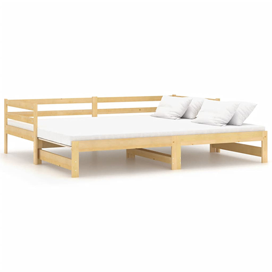 Sanchia Solid Pinewood Pull-Out Single Day Bed In Natural