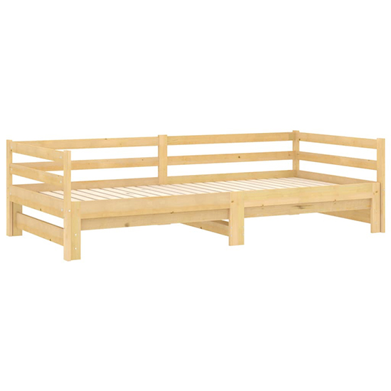 Sanchia Solid Pinewood Pull-Out Single Day Bed In Natural