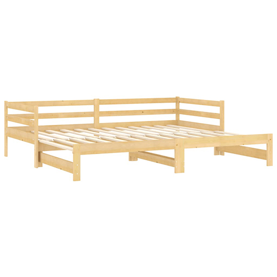 Sanchia Solid Pinewood Pull-Out Single Day Bed In Natural