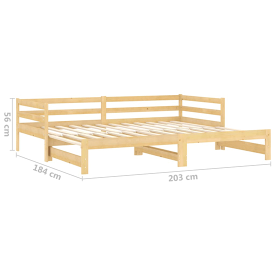 Sanchia Solid Pinewood Pull-Out Single Day Bed In Natural