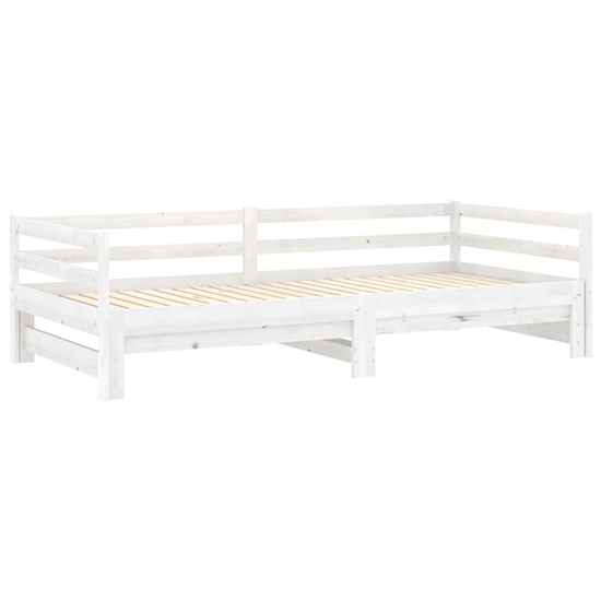 Sanchia Solid Pinewood Pull-Out Single Day Bed In White
