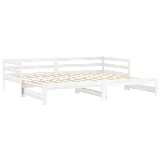 Sanchia Solid Pinewood Pull-Out Single Day Bed In White
