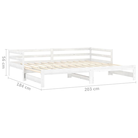 Sanchia Solid Pinewood Pull-Out Single Day Bed In White