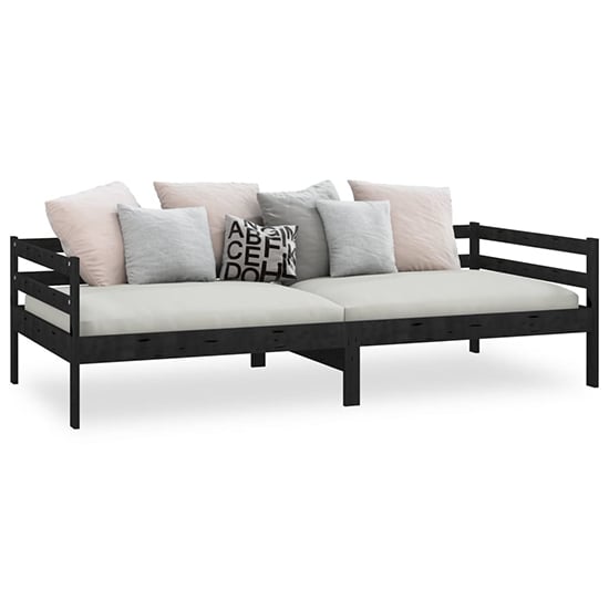 Sanchia Solid Pinewood Single Day Bed In Black_2