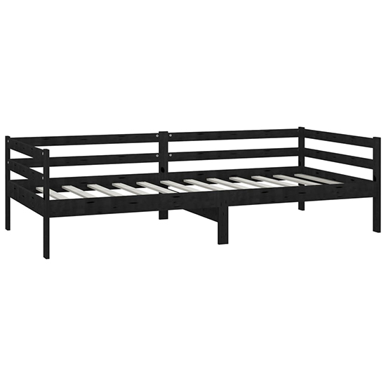 Sanchia Solid Pinewood Single Day Bed In Black_4
