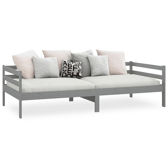 Sanchia Solid Pinewood Single Day Bed In Grey_2