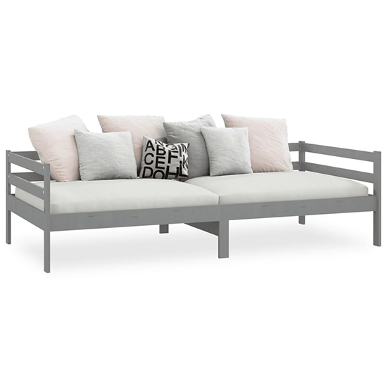 Sanchia Solid Pinewood Single Day Bed In Grey