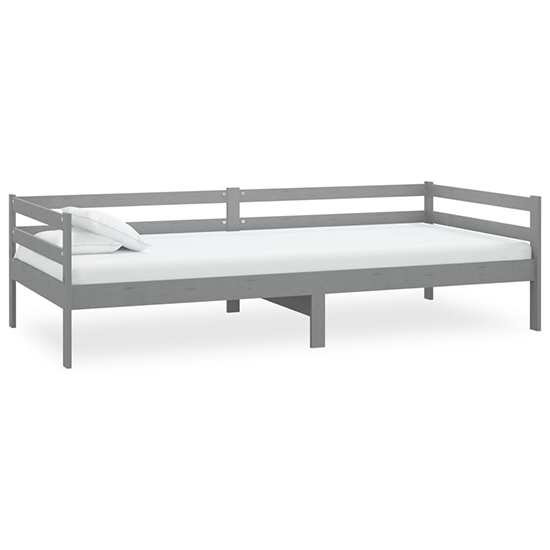 Sanchia Solid Pinewood Single Day Bed In Grey