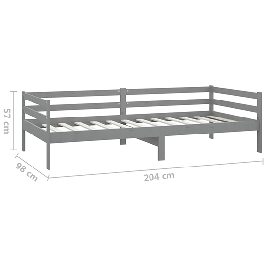 Sanchia Solid Pinewood Single Day Bed In Grey_6