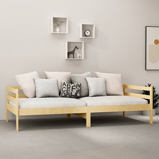 Sanchia Solid Pinewood Single Day Bed In Natural