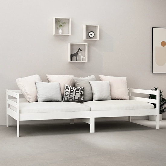 Read more about Sanchia solid pinewood single day bed in white