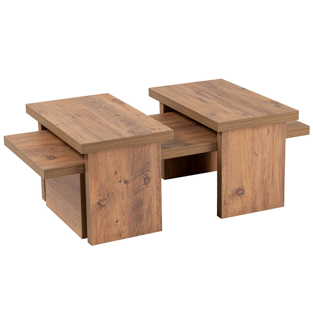 Sanctum Wooden Nest Of 3 Coffee Table in Atlantic Pine