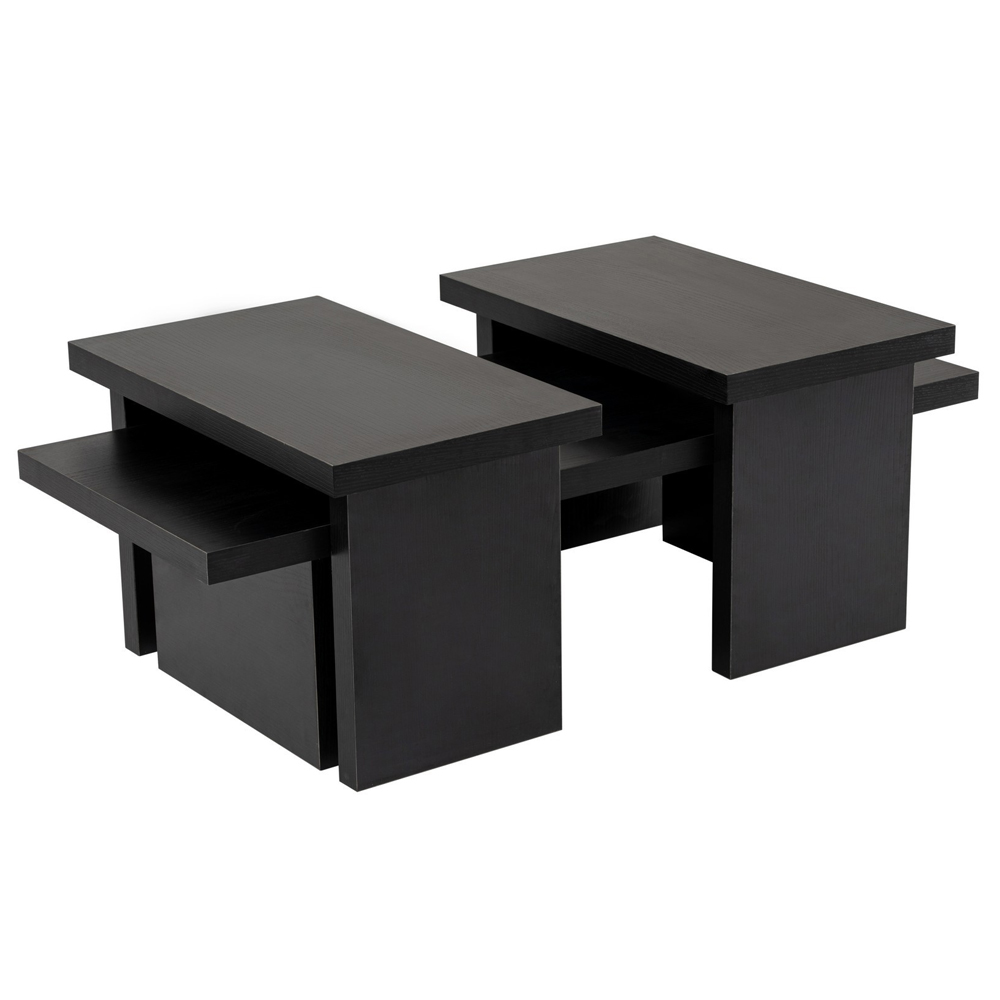 Sanctum Wooden Nest Of 3 Coffee Table in Black