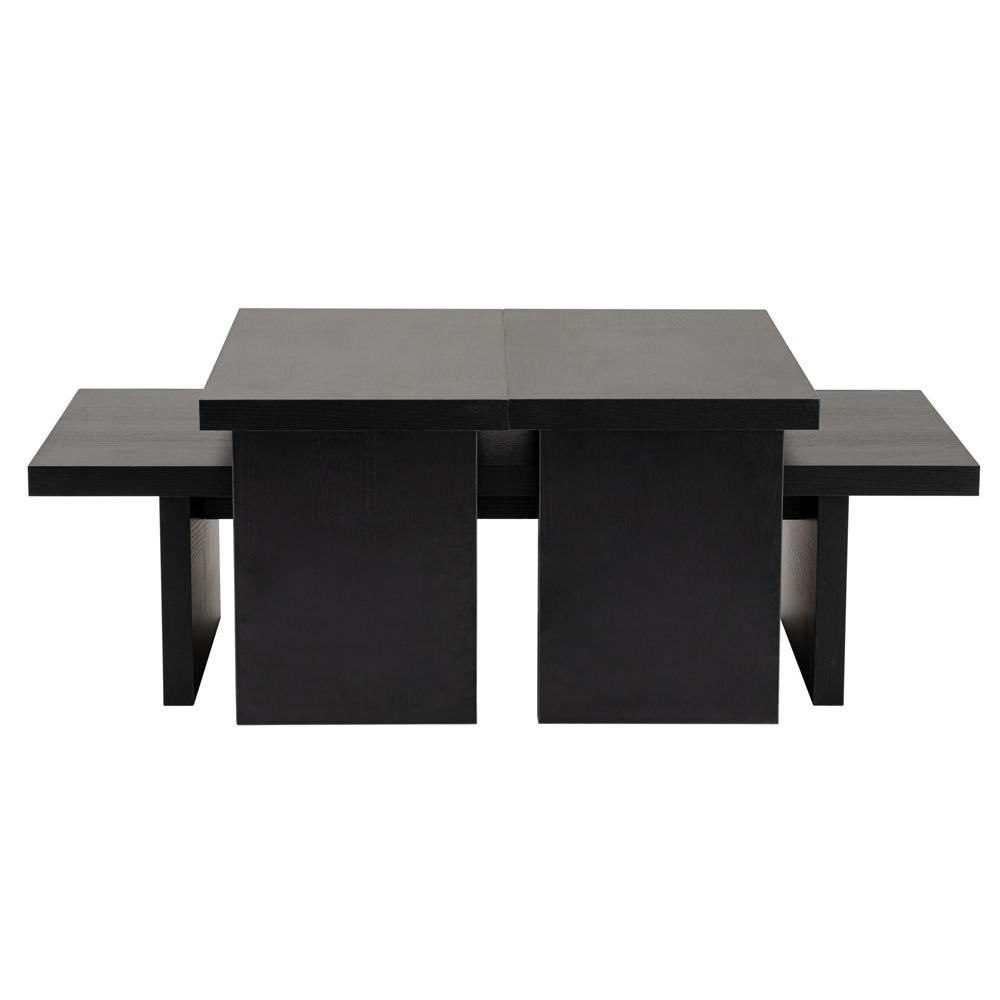 Sanctum Wooden Nest Of 3 Coffee Table in Black