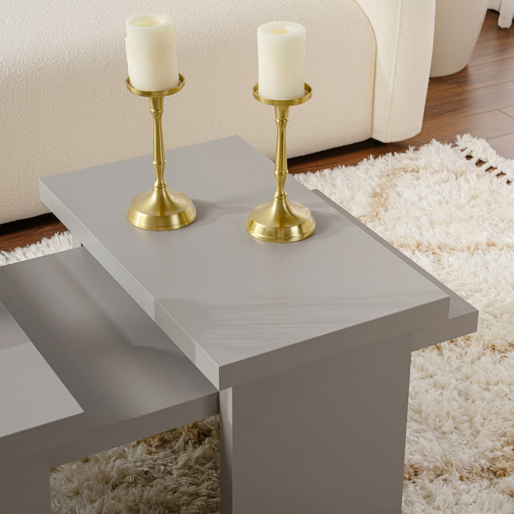 Sanctum Wooden Nest Of 3 Coffee Table in Grey