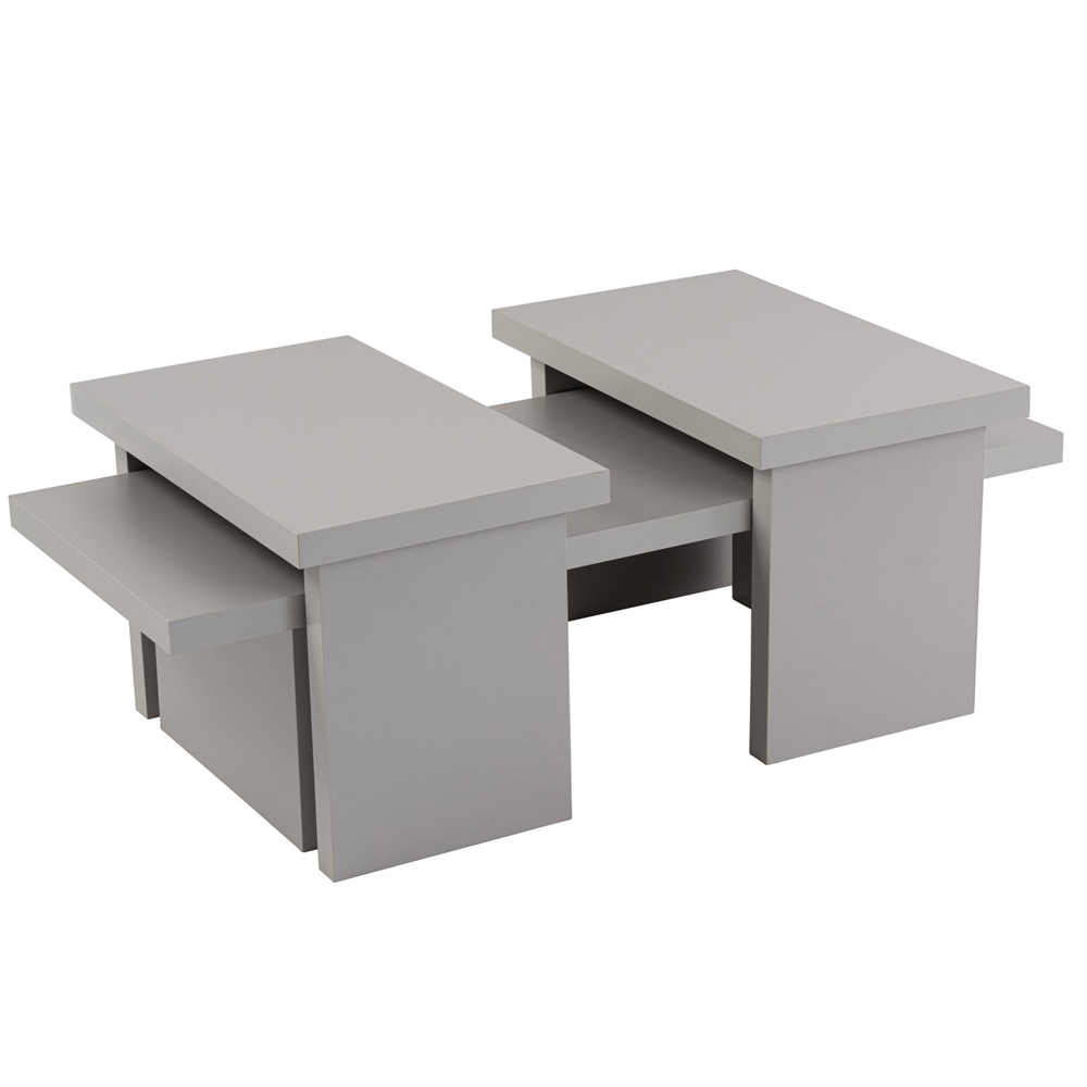Sanctum Wooden Nest Of 3 Coffee Table in Grey