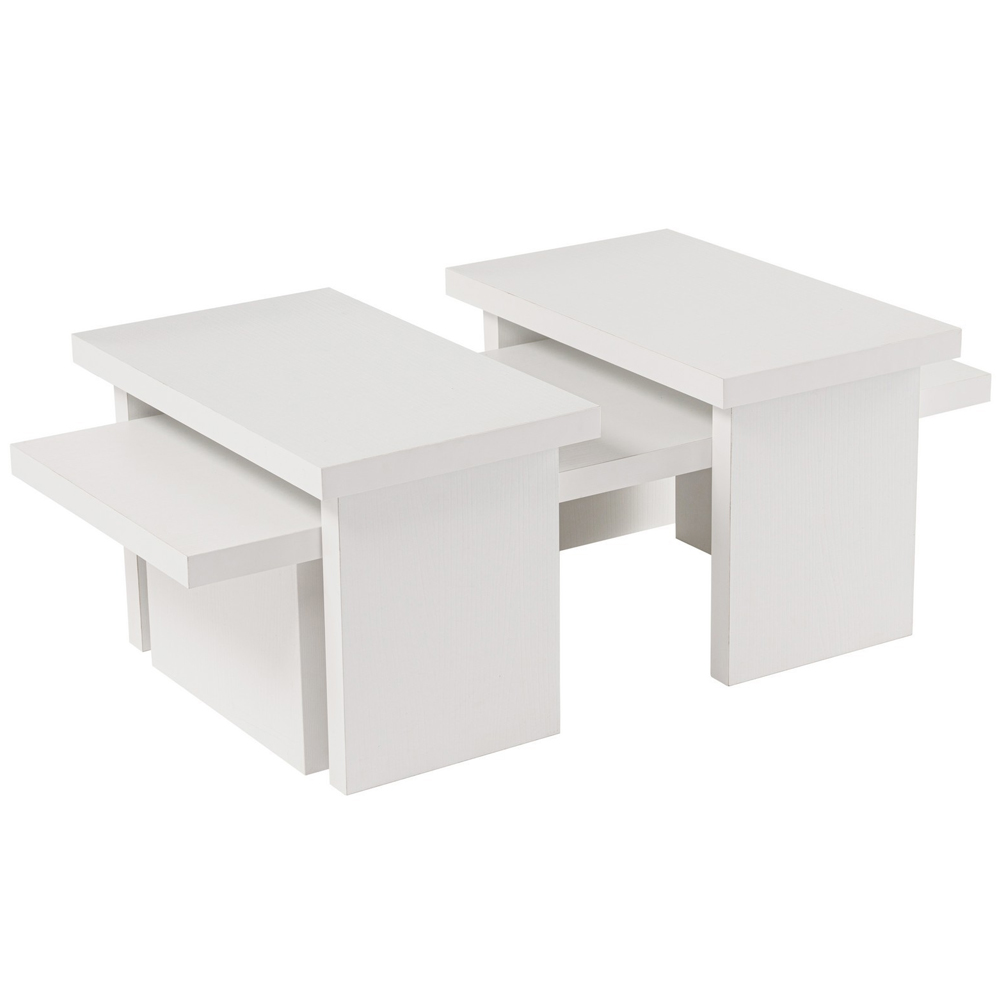 Sanctum Wooden Nest Of 3 Coffee Table in White