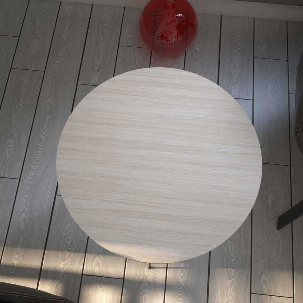 Sandalf Wooden Side Table with Black Metal Legs in Oak