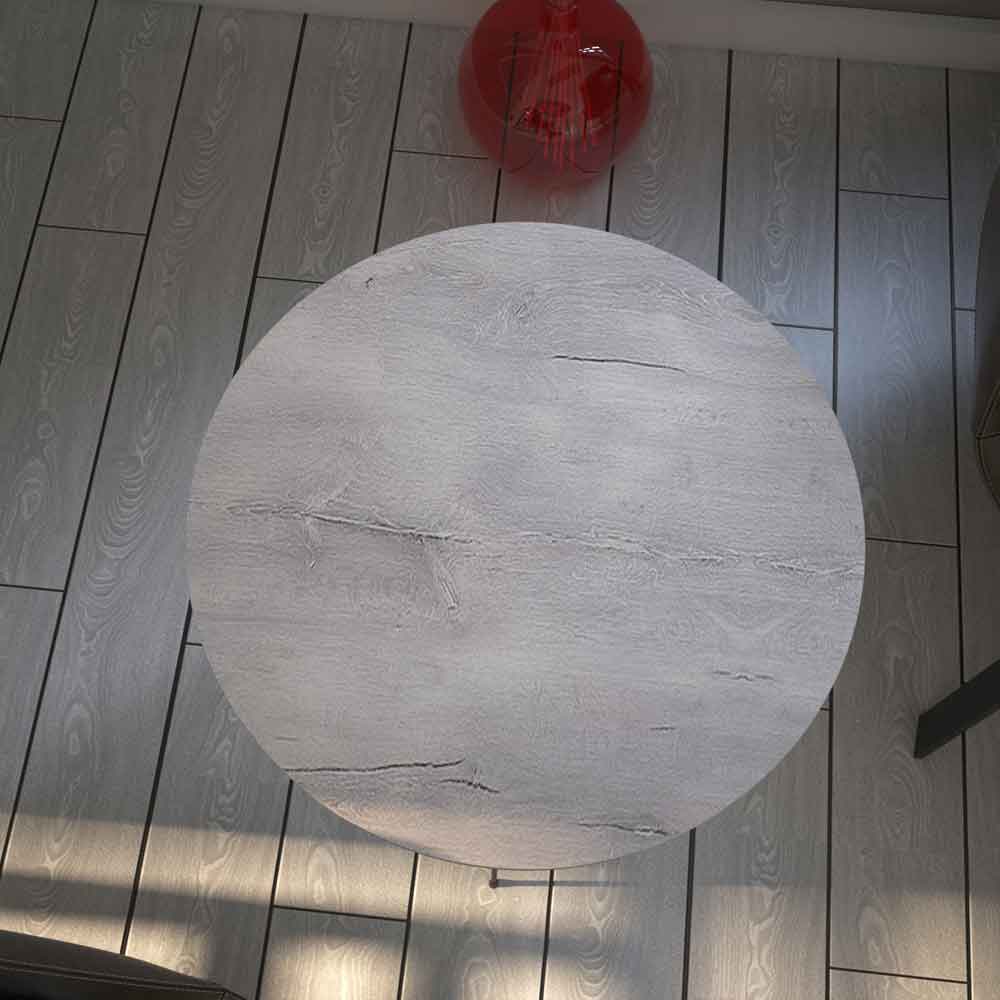 Sandalf Wooden Side Table with Black Metal Legs in Sea Oak