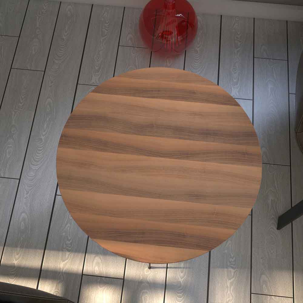 Sandalf Wooden Side Table with Black Metal Legs in Walnut