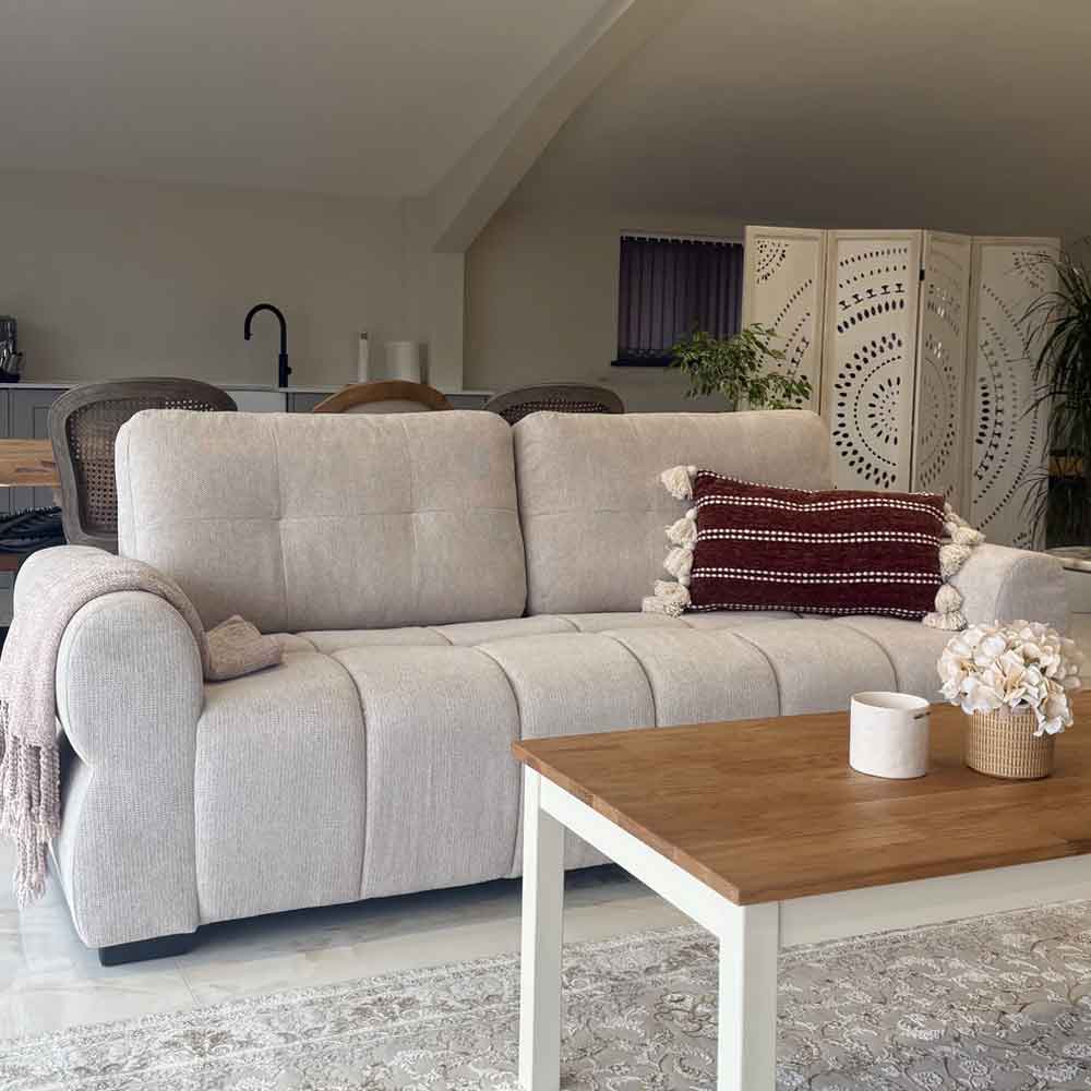 Sandhurst Fabric 3 Seater Sofa in Beige