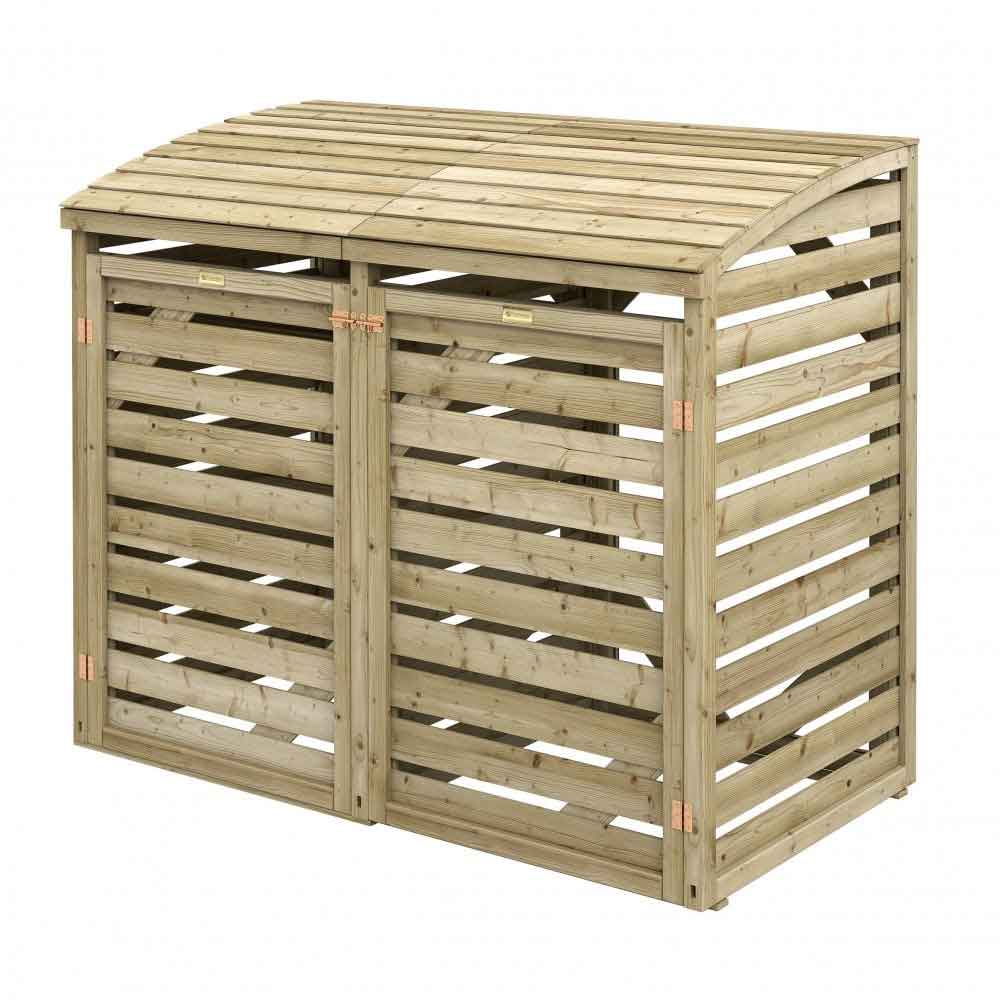 Sandiacre Outdoor Wooden Single Bin Storage Cabinet with Box Store in Natural