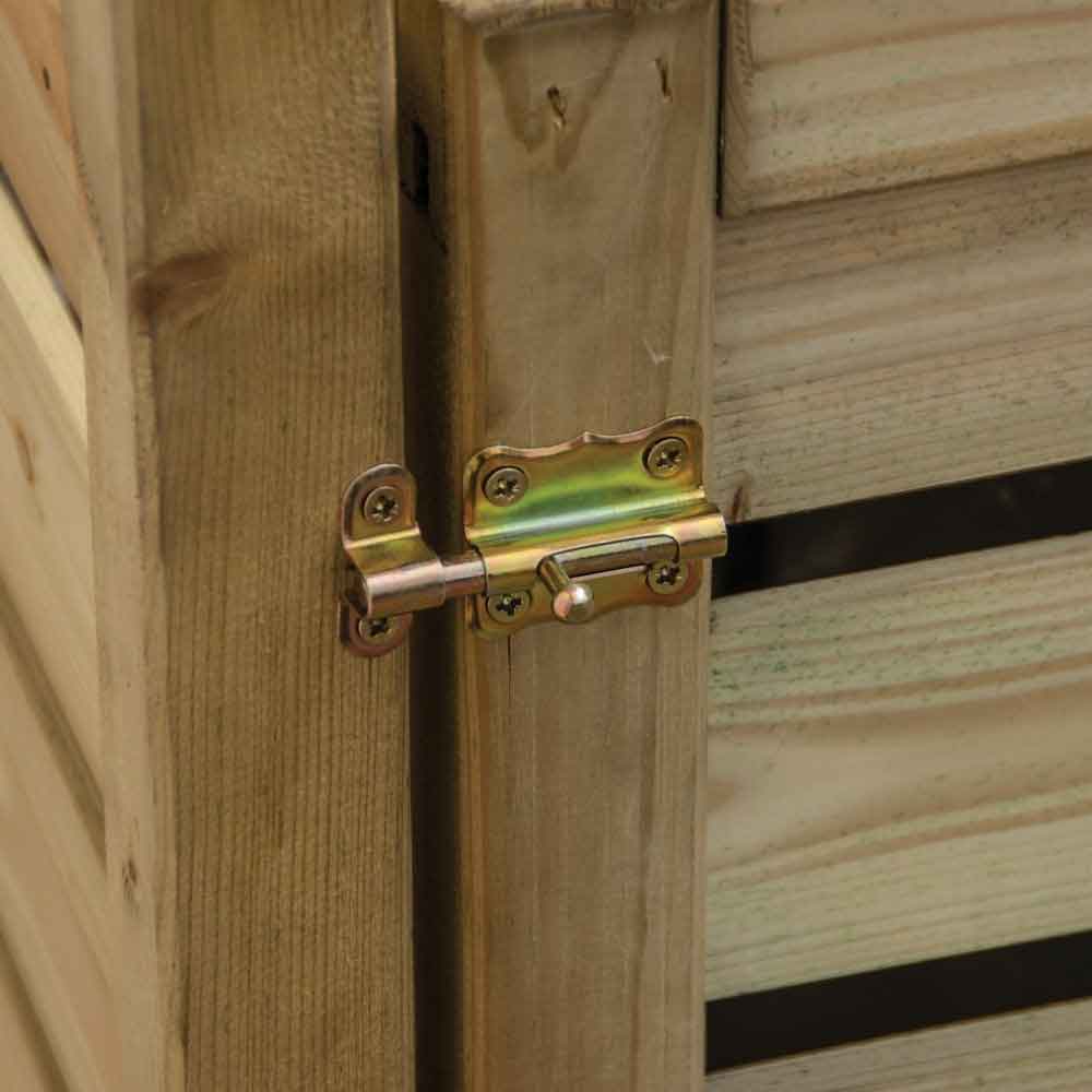 Sandiacre Outdoor Wooden Single Bin Storage Cabinet with Double Box Store in Natural