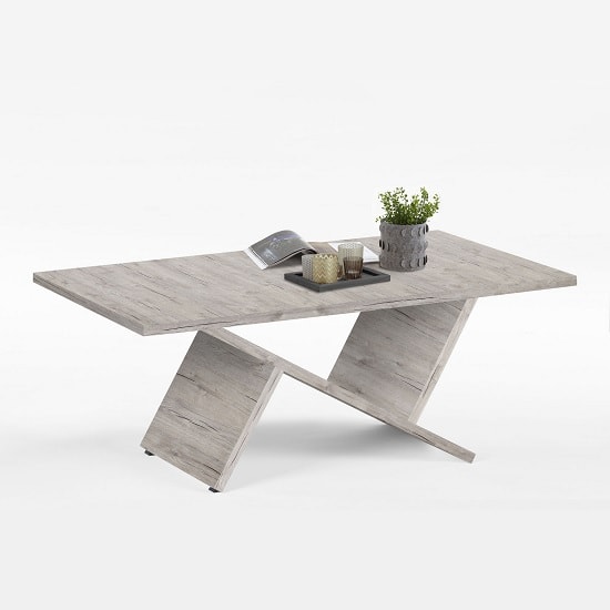 Sandon Wooden Coffee Table Rectangular In Sand Oak Furniture in Fashion