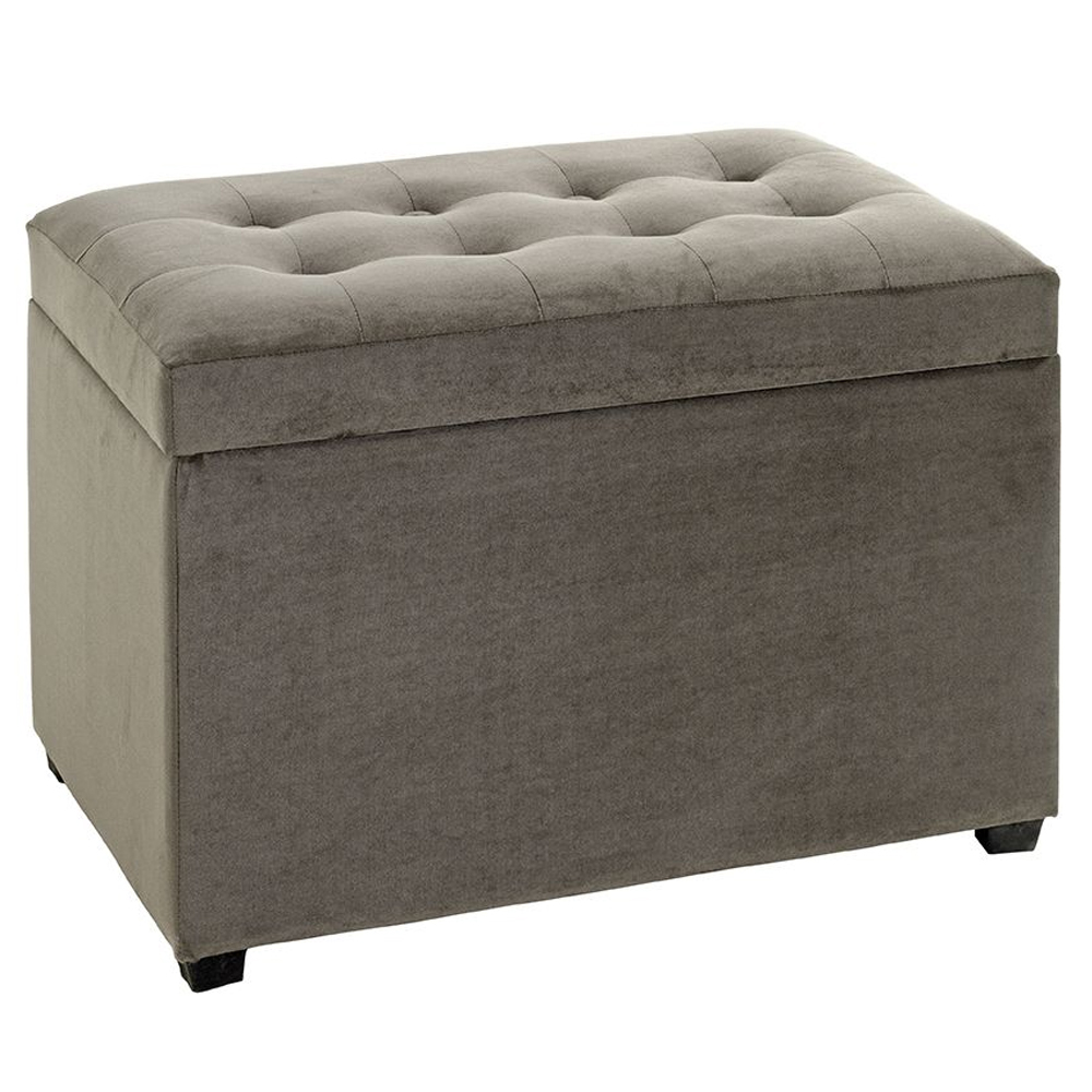 Sandpoint Fabric Storage Ottoman In Anthracite And Brown
